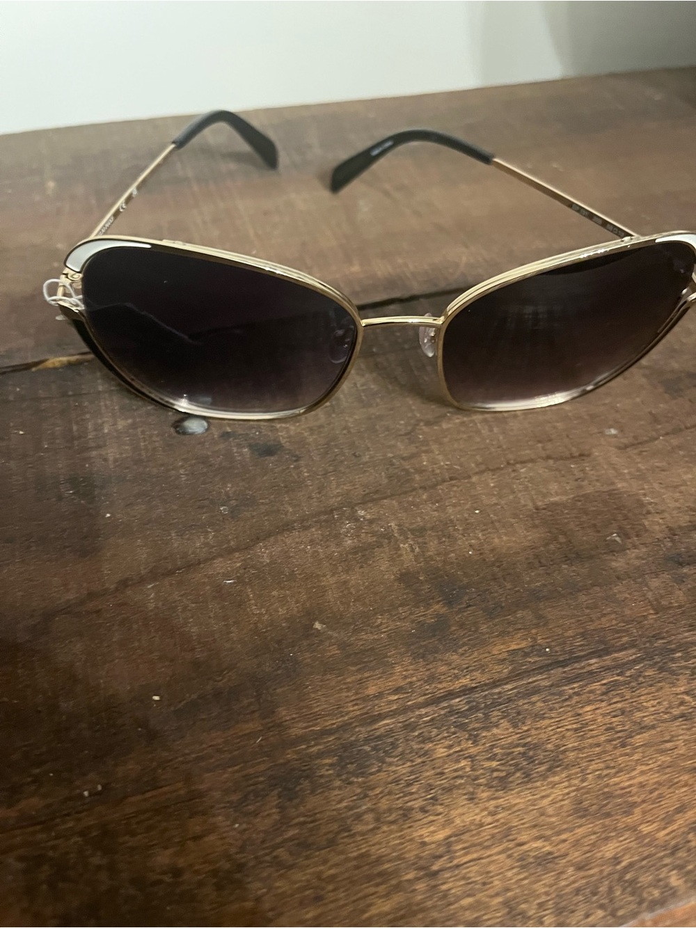 Emilio Pucci Gold Frame Black Lens Women's Sunglasses No Case